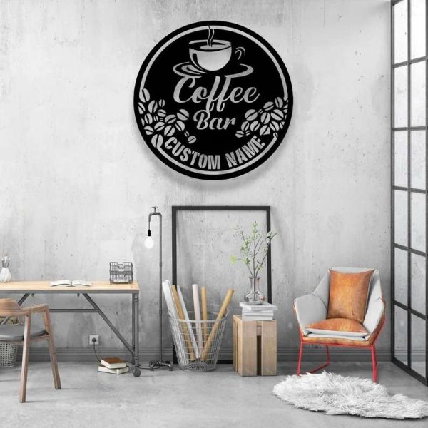 Metal Coffee Sign Custom Coffee Bar Metal Wall Art Coffee Lover Home Decor Kitchen