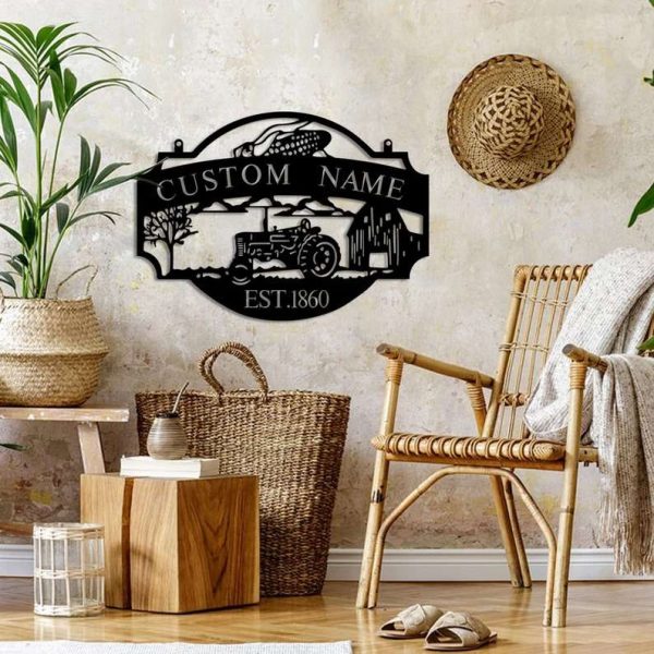 Metal Farm Sign Farmhouse Decor Farmer Custom Metal Sign