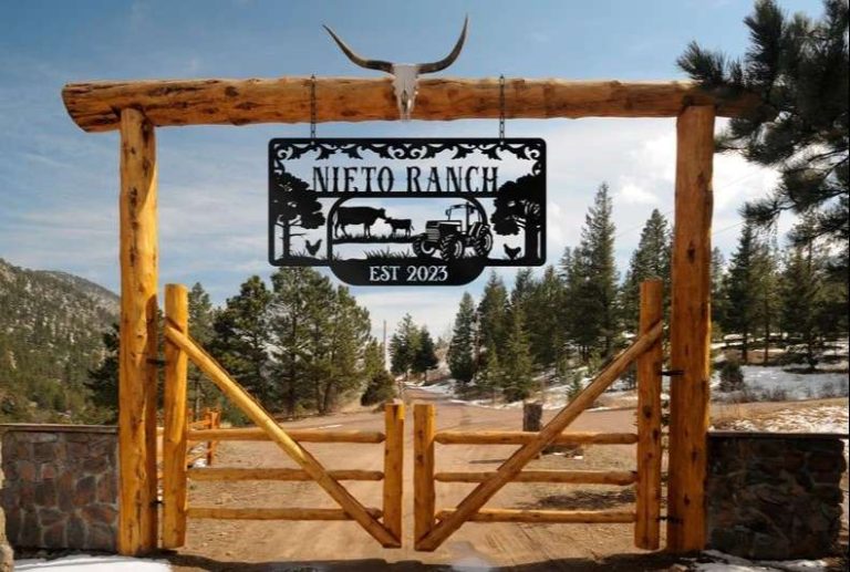 Metal Farm Sign Ranch Outdoor Farmhouse Personalized Metal Farm Sign ...