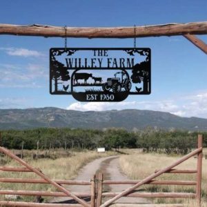 Metal Farm Sign Ranch Outdoor Farmhouse Personalized Metal Farm Sign 4