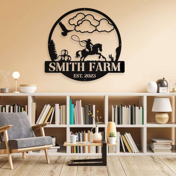 Metal Farmhouse Name Sign Farm Horse Lover Custom Sign
