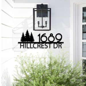 Metal House Number Sign Home Address Sign Housewarming Gift 2