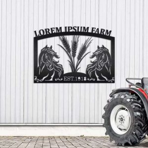 Monogram Horse Sign Farm Personalized Metal Art Farm House Decor Horse Lover 2