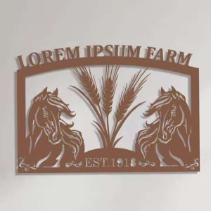 Monogram Horse Sign Farm Personalized Metal Art Farm House Decor Horse Lover 3