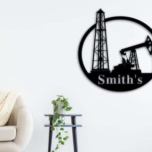 Oil Field Hanger Oil Rig Derrickhand Personalized Metal Sign 1