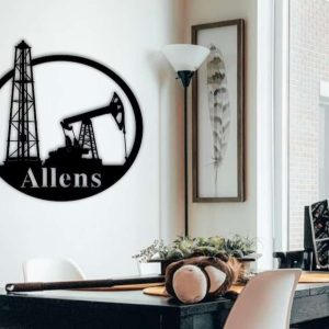 Oil Field Hanger Oil Rig Derrickhand Personalized Metal Sign