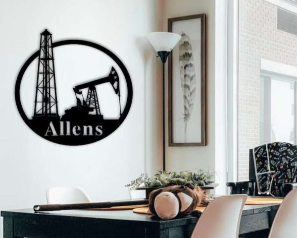 Oil Field Hanger Oil Rig Derrickhand Personalized Metal Sign