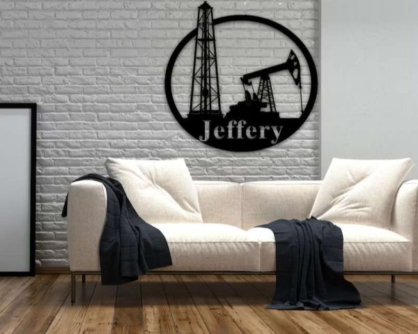 Oil Field Hanger Oil Rig Derrickhand Personalized Metal Sign