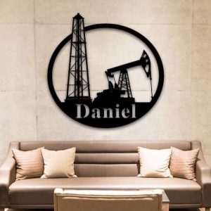 Oil Field Hanger Oil Rig Derrickhand Personalized Metal Sign 4