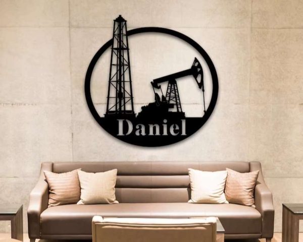 Oil Field Hanger Oil Rig Derrickhand Personalized Metal Sign