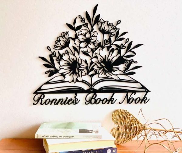Personalized Book Nook Sign Metal Reading Sign Book Lover Gift