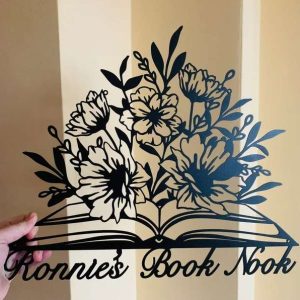 Personalized Book Nook Sign Metal Reading Sign Book Lover Gift 3