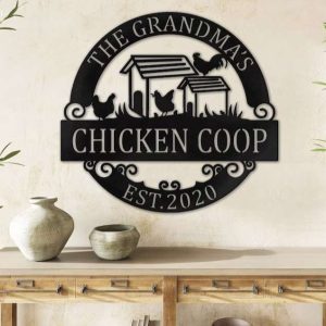 Personalized Chicken Coop Sign Family Chicken Metal Sign Hen House