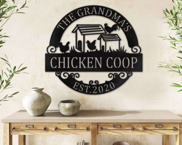 Personalized Chicken Coop Sign Family Chicken Metal Sign Hen House