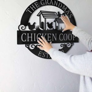 Personalized Chicken Coop Sign Family Chicken Metal Sign Hen House 3