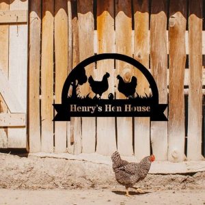 Personalized Chicken Farm Hen House Chicken Coop Metal Sign 1