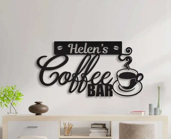 Personalized Coffee Bar Metal Art Coffee Station Sign Coffee Bar Sign