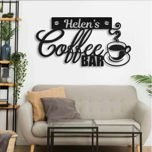 Personalized Coffee Bar Metal Art Coffee Station Sign Coffee Bar Sign 2