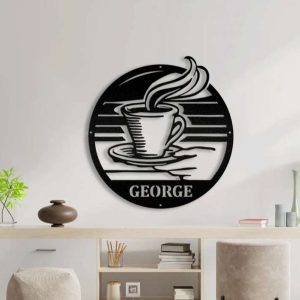 Personalized Coffee Metal Wall Art Coffee Station Coffee Lover Housewarming Anniversary Gift