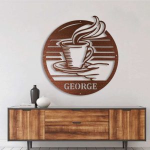 Personalized Coffee Metal Wall Art Coffee Station Coffee Lover Housewarming Anniversary Gift 2