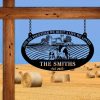 Personalized Dairy Cow And Calf Eating Cattle Farm Decor Metal Sign Gift For Farmer 1