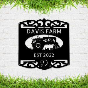 Personalized Farmhouse Sign Farm Tractor Outdoor Home Decor Gift For Farmer 1
