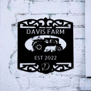 Personalized Farmhouse Sign Farm Tractor Outdoor Home Decor Gift For Farmer 3