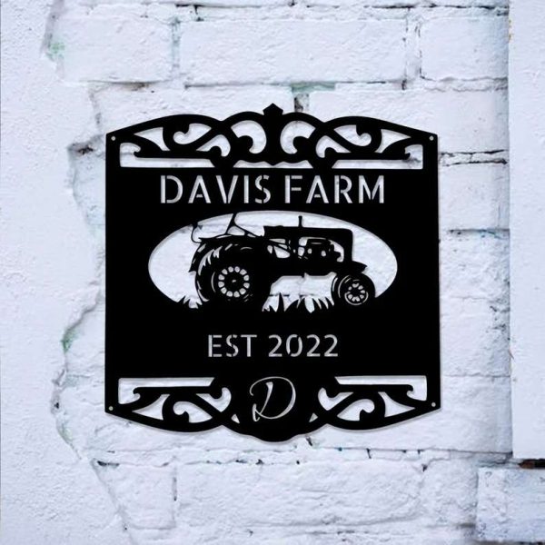 Personalized Farmhouse Sign Farm Tractor Outdoor Home Decor Gift For Farmer