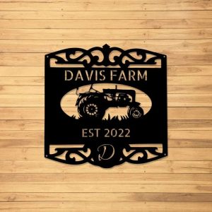 Personalized Farmhouse Sign Farm Tractor Outdoor Home Decor Gift For Farmer 5