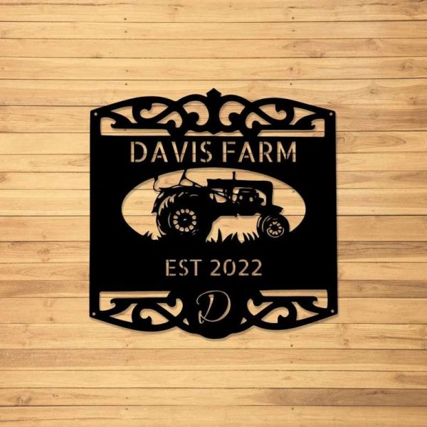 Personalized Farmhouse Sign Farm Tractor Outdoor Home Decor Gift For Farmer