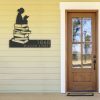 Personalized Girl Reading Book Metal Reading Sign Book Lover Outdoor Decor 2