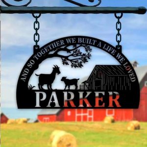 Personalized Goat Farm Metal Sign Farmhouse Decor for Farmers Goat Ranch 1