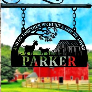 Personalized Goat Farm Metal Sign Farmhouse Decor for Farmers Goat Ranch 2