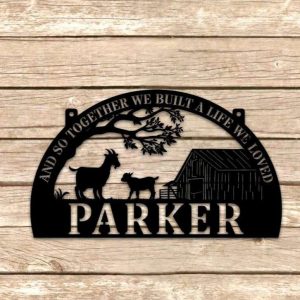 Personalized Goat Farm Metal Sign Farmhouse Decor for Farmers Goat Ranch 3
