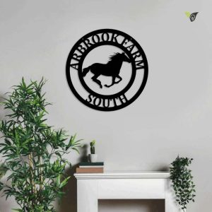 Personalized Horse Ranch Metal Sign Monogram Horse Wall Art Hanging Sign