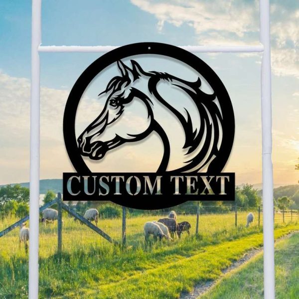 Personalized Horse Ranch Sign Horse Farm Wall Decor Horse Metal Sign