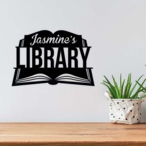 Personalized Library Metal Sign Reading Sign Book Lover Library Decor Librarian Gift