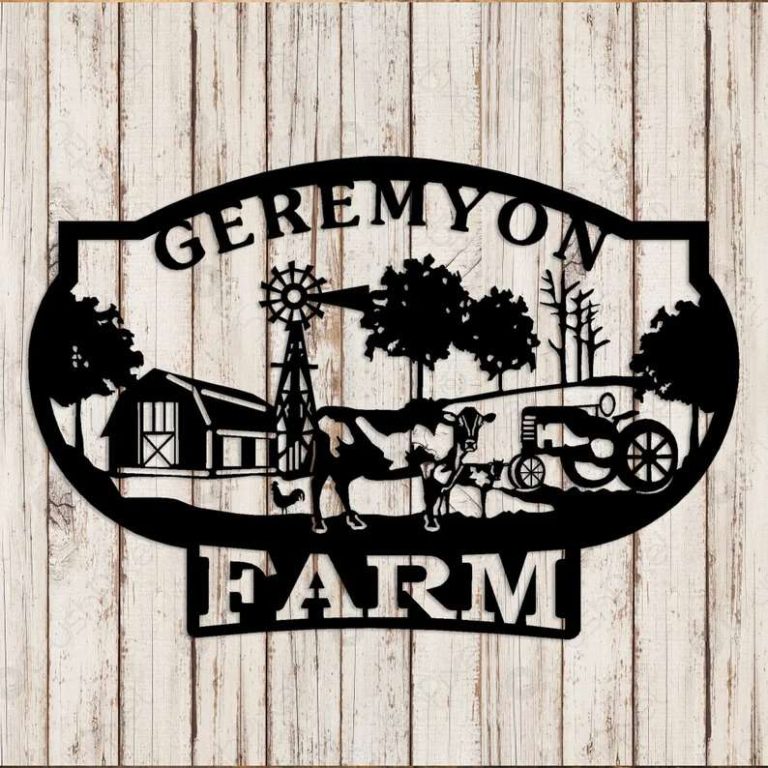 Personalized Metal Farm Sign Outdoor Farm Decor with Chicken, Cow, Barn ...