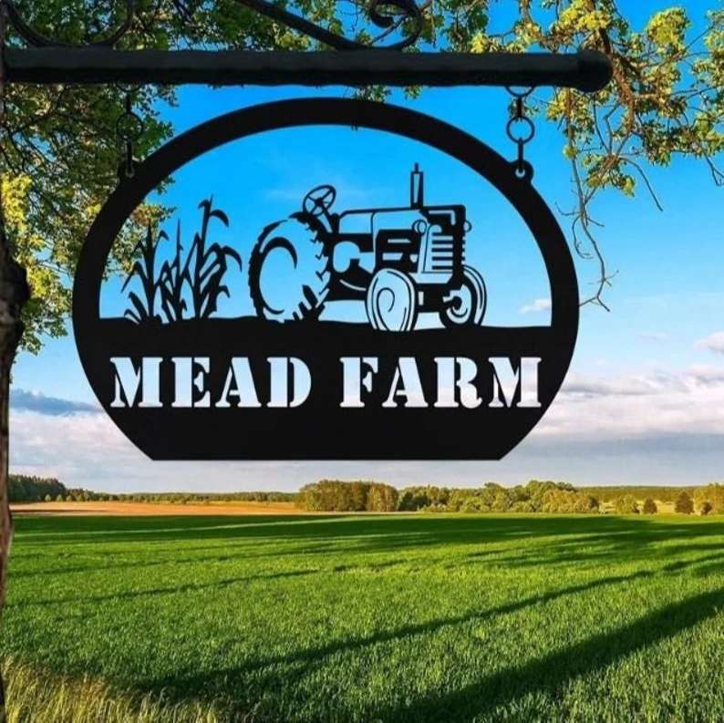 Personalized Metal Farm Sign Farmhouse Decor Tractor Ranch Sign Farmer Outdoor