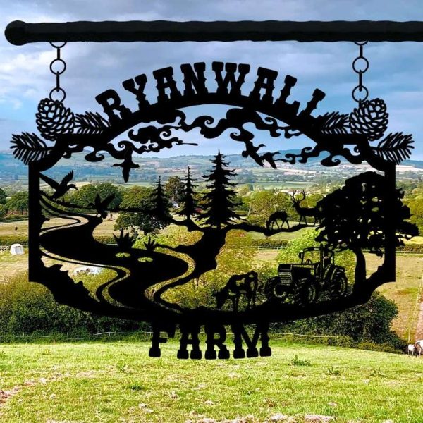 Personalized Metal Farmhouse Welcome Sign – Custom Established Sign with Family Name for Ranch or Farm House Wall Decor