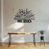 Personalized Name Book With Flowers Reading Sign Book Lover Sign Teacher Gift 4