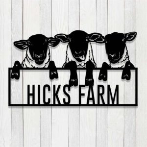 Personalized Sheep Funny Lamb Sign Goat Sheep Metal Sign Farmhouse 1