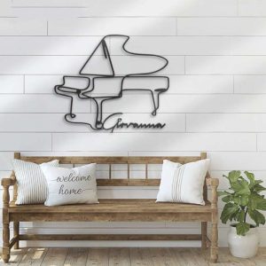 Piano Player Pianist Music Room Personalized Metal Sign 2