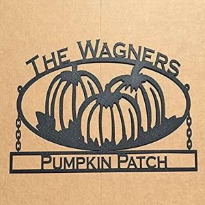 Pumpkin Patch Farmer Wall Art Personalized Metal Sign