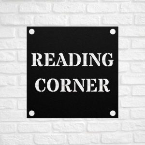 Reading Corner Sign Library Metal Sign Reading Room Librarian Gift