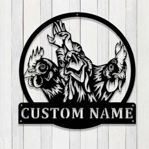 Roosters Sign Chicken Farm Chicken Coop Farmhouse Personalized Metal Sign 2