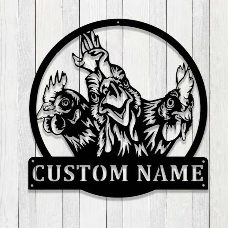 Roosters Sign Chicken Farm Chicken Coop Farmhouse Personalized Metal