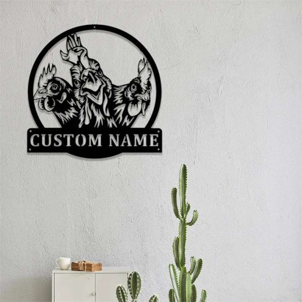 Roosters Sign Chicken Farm Chicken Coop Farmhouse Personalized Metal Sign