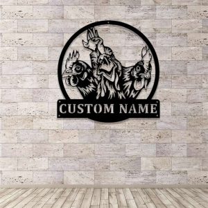 Roosters Sign Chicken Farm Chicken Coop Farmhouse Personalized Metal Sign 6