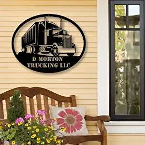 Semi Truck Wall Art Sign Personalized Metal Sign Gift For Truck Drivers
